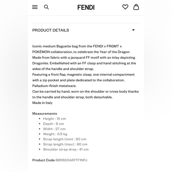 FENDI x FRGMT x POKÉMON Brown FF Fabric Bag - Picture 7 of 7